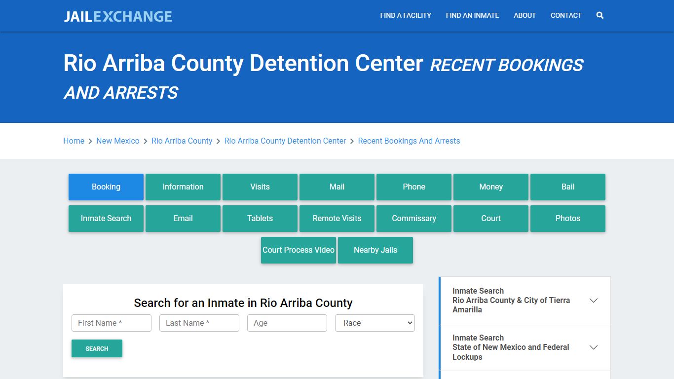 Rio Arriba County Detention Center Recent Bookings And Arrests