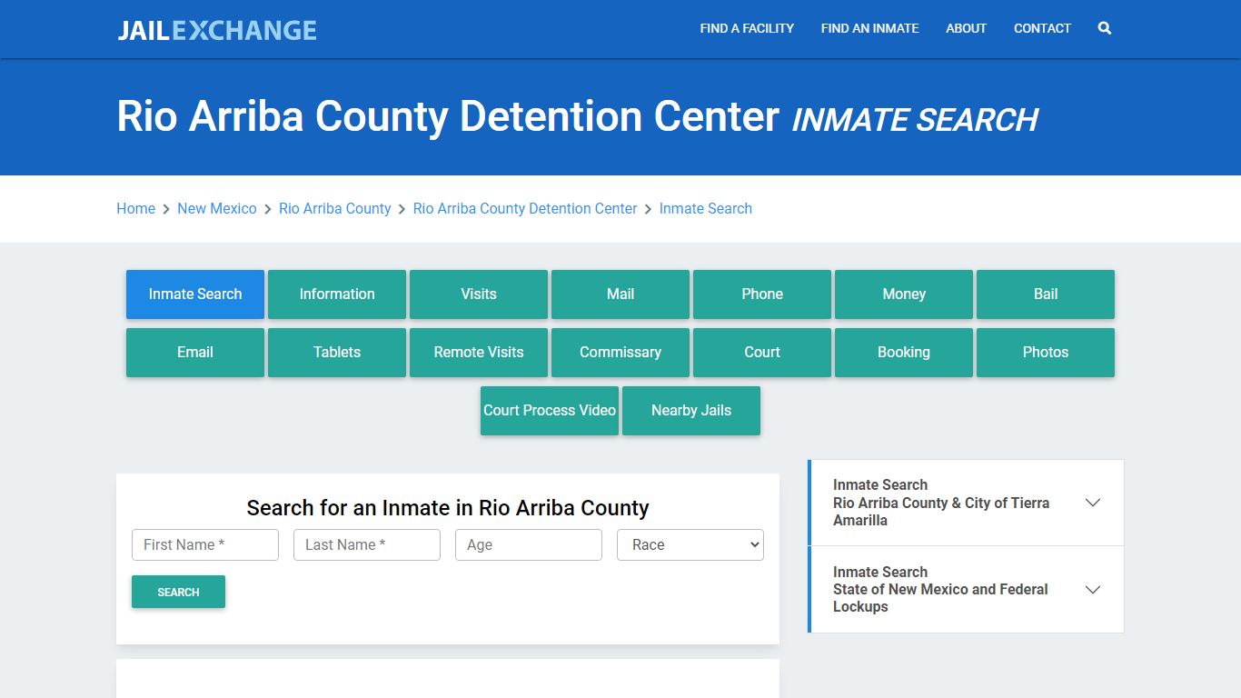 Rio Arriba County Detention Center Inmate Search - Jail Exchange